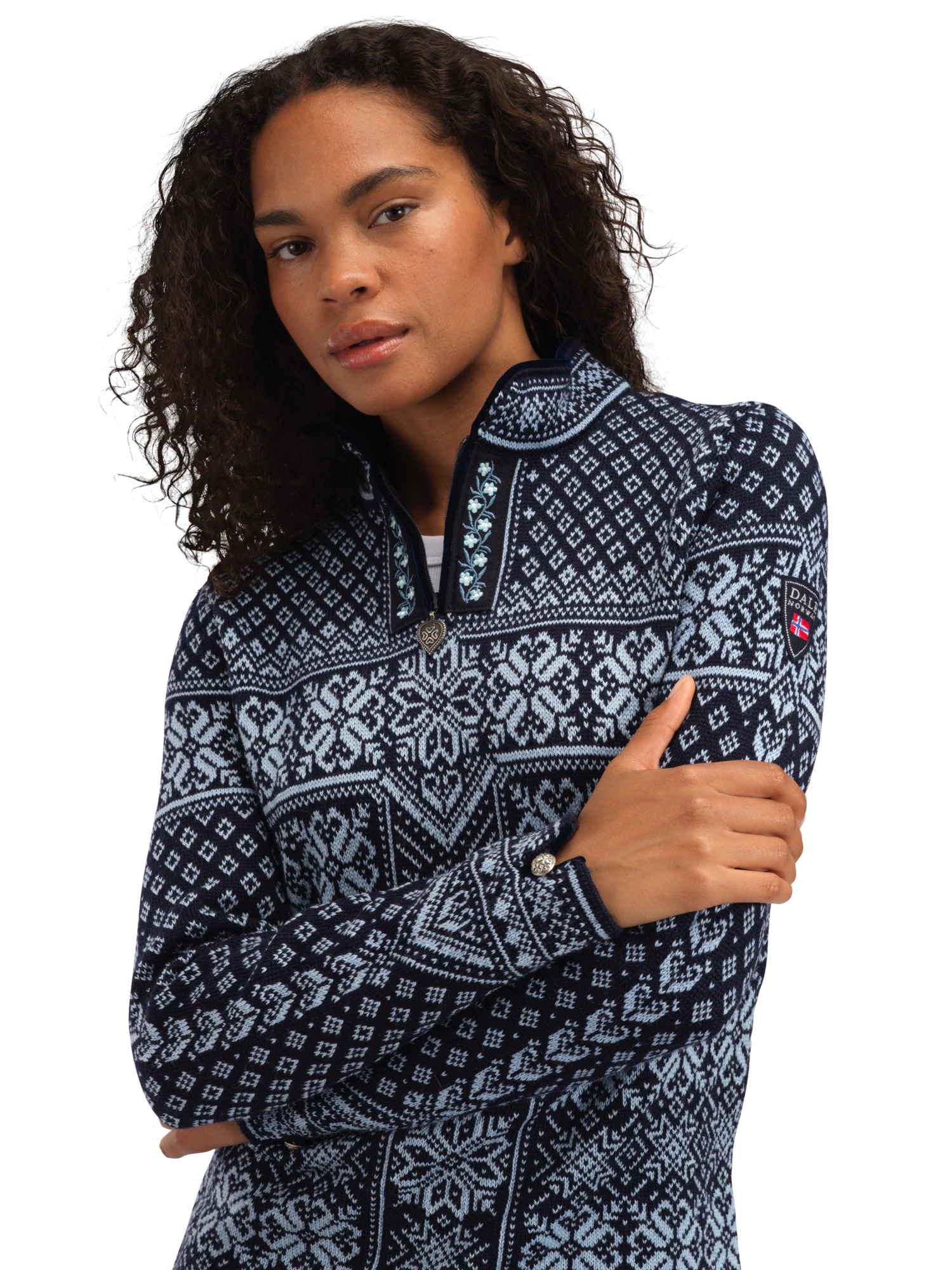 Peace Women’s Knit Sweater  Navy Iceblue