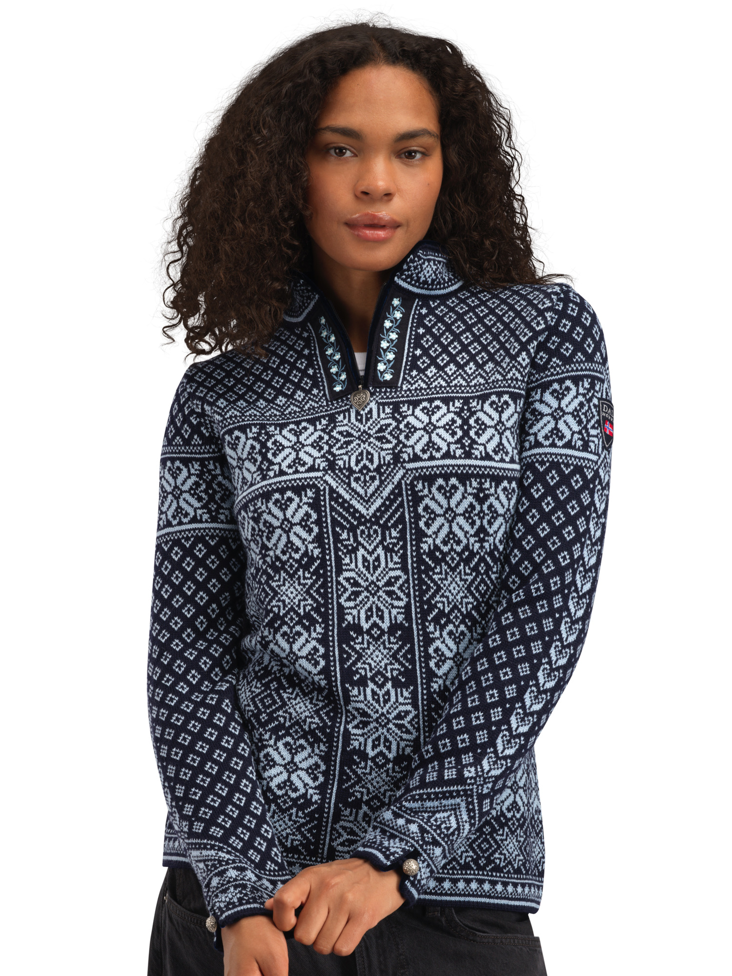 Peace Women’s Knit Sweater  Navy Iceblue