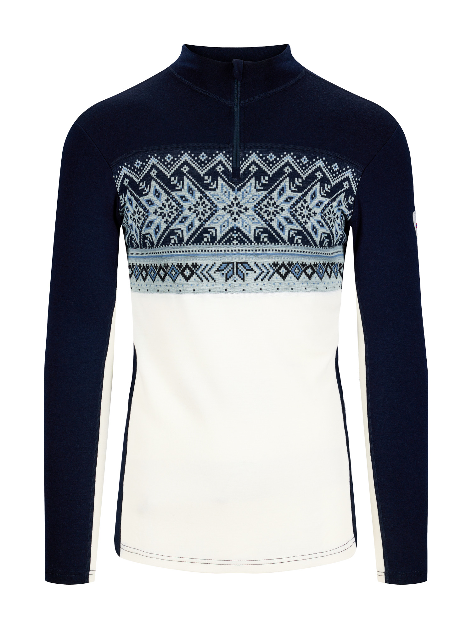 Vail Men's Half Zip Baselayer Offwhite Navy