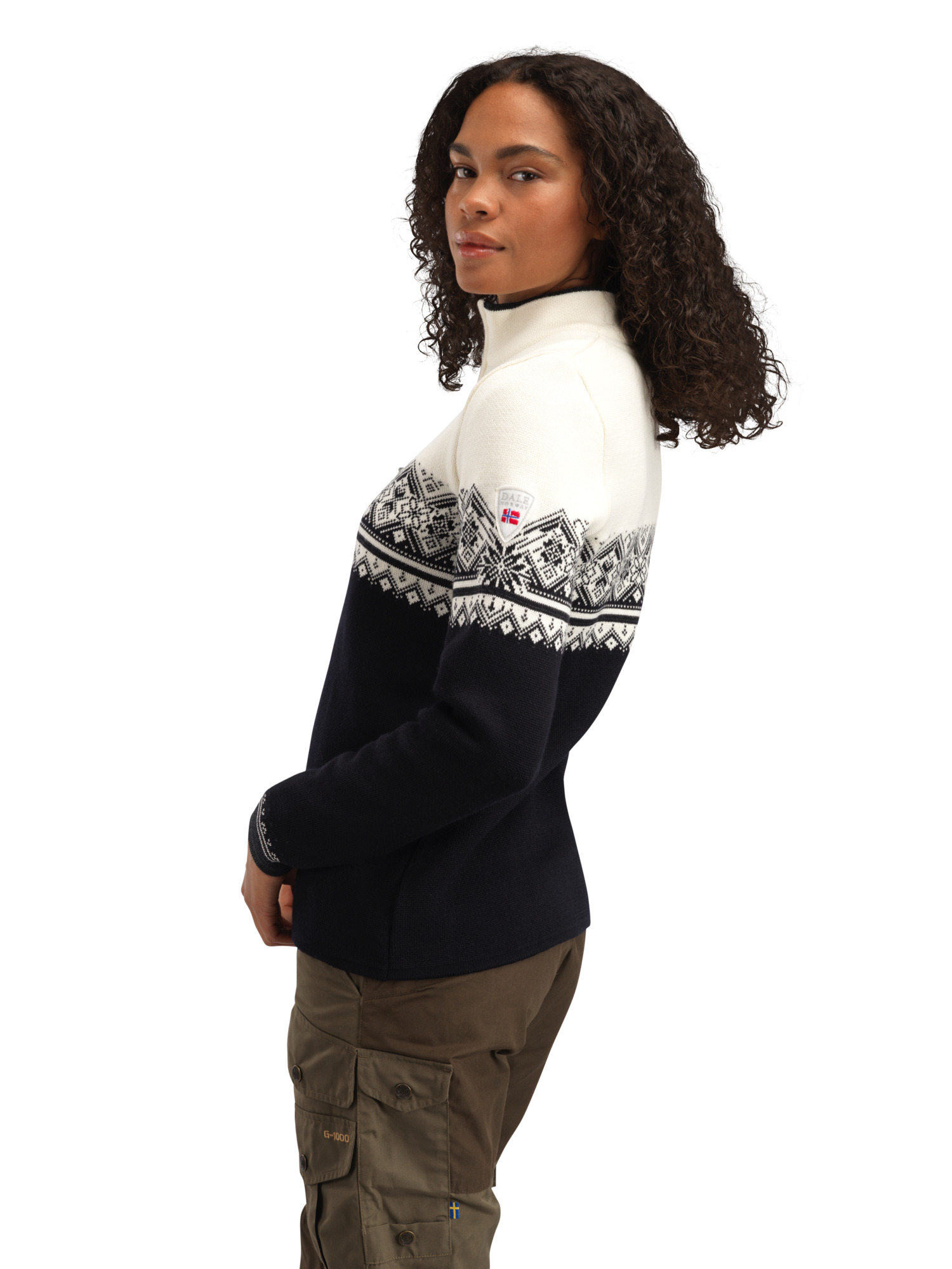 Moritz Women’s Sweater - Merino Wool Black White Darkcharcoal