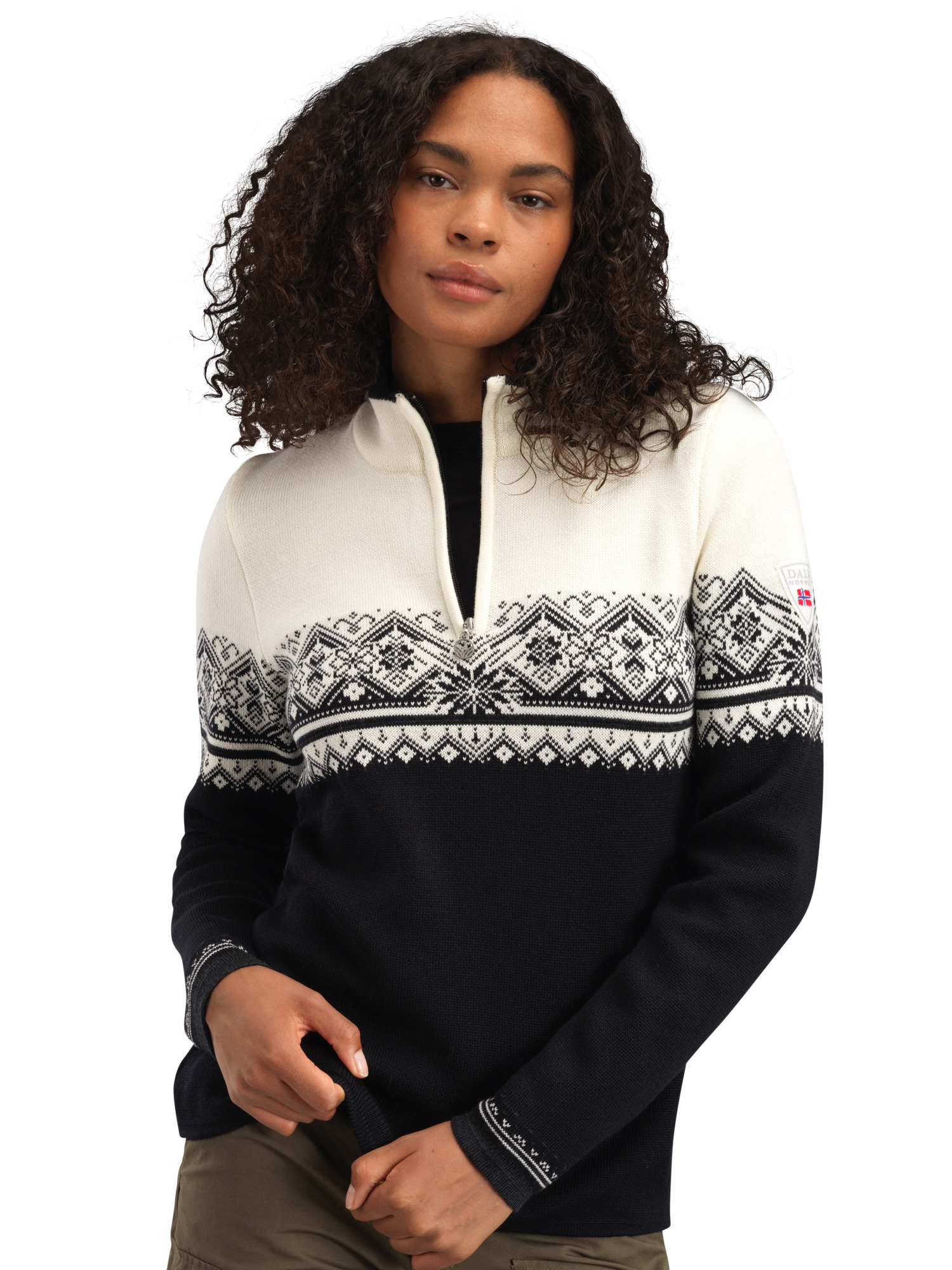 Moritz Women’s Sweater - Merino Wool Black White Darkcharcoal