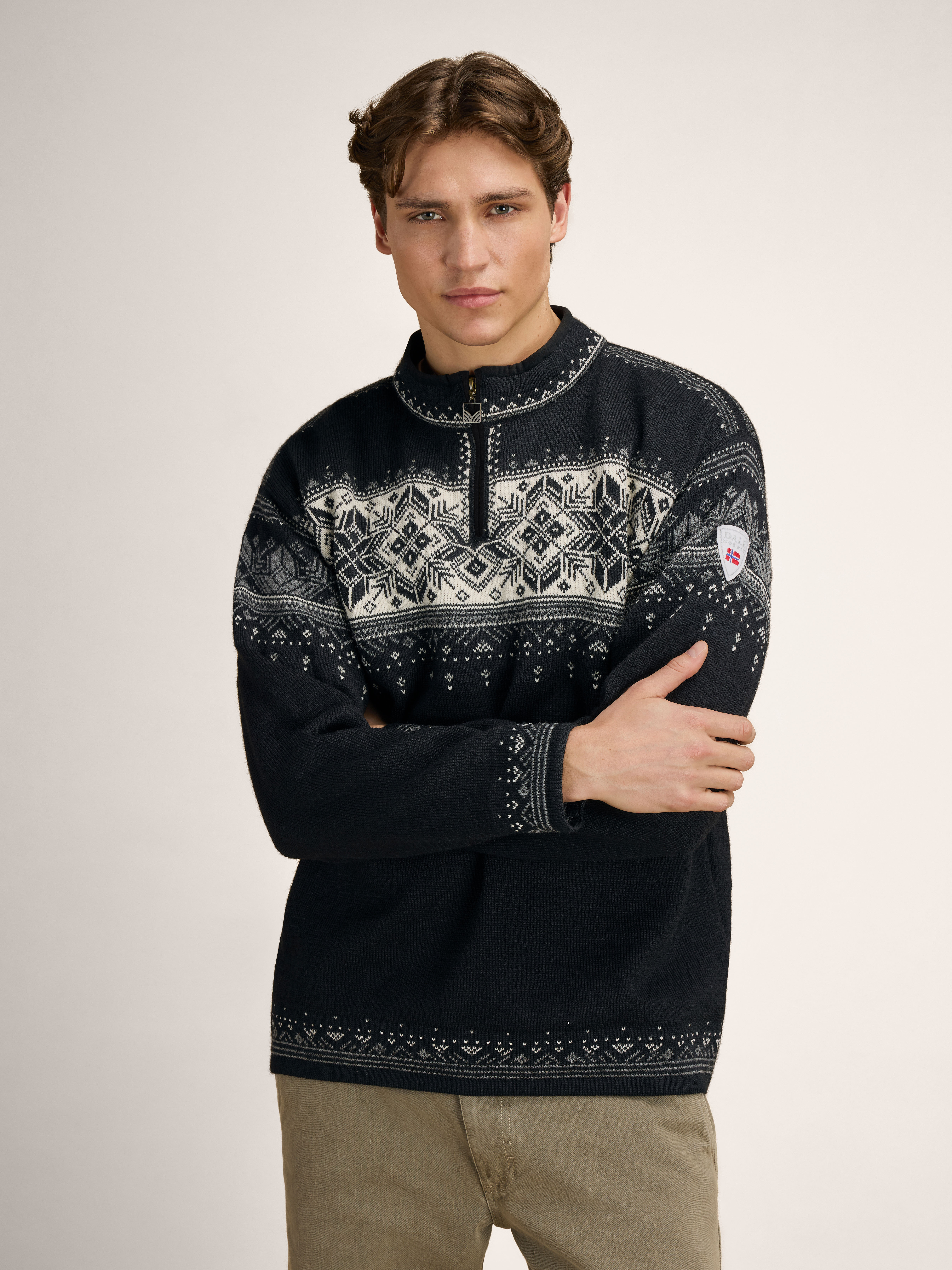Blyfjell Men's Knit Sweater Black smoke Offwhite Lgtcharco
