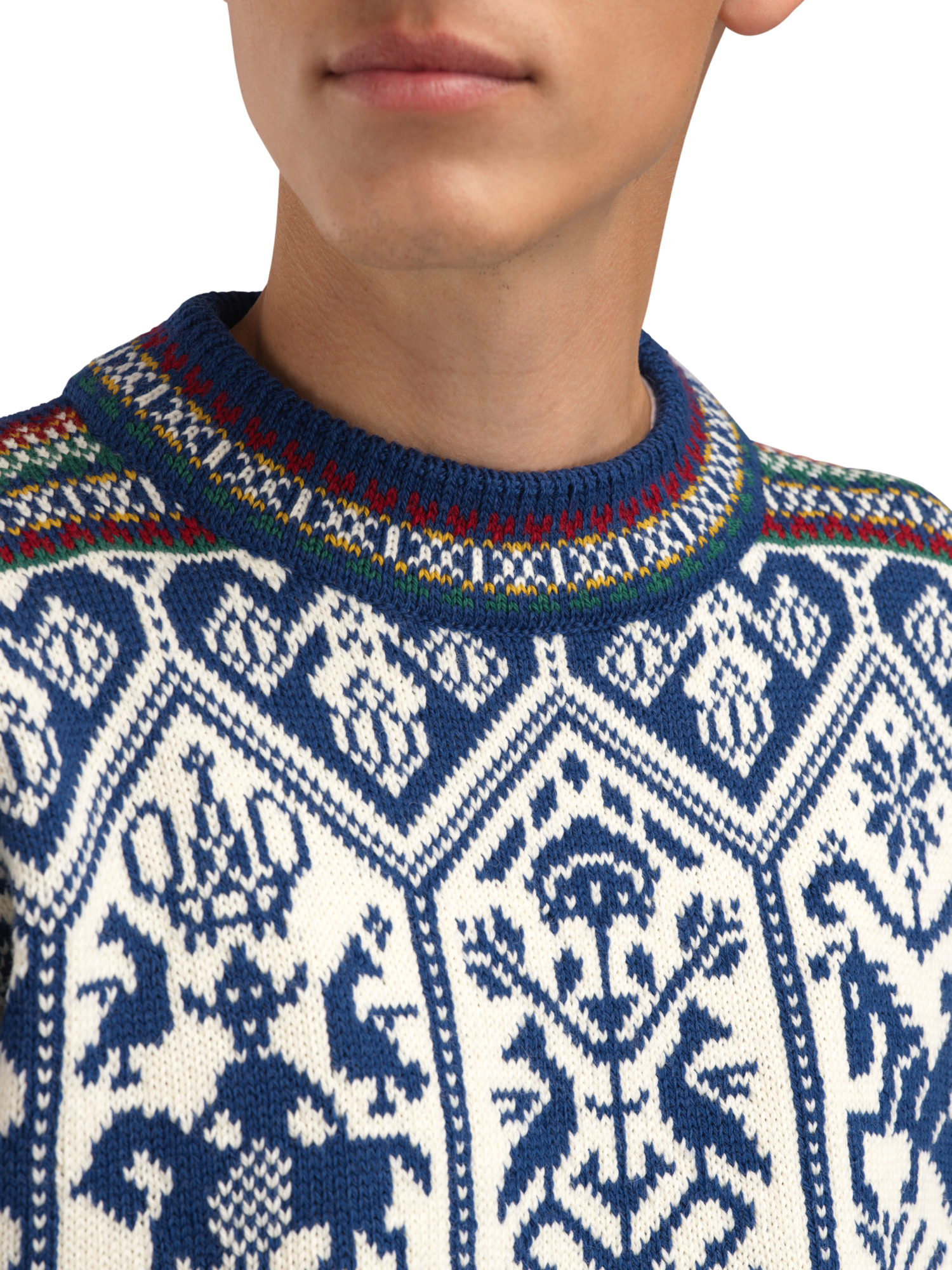 1994 Lillehammer wool sweater unisex Indigo Mustard Botttlegreen