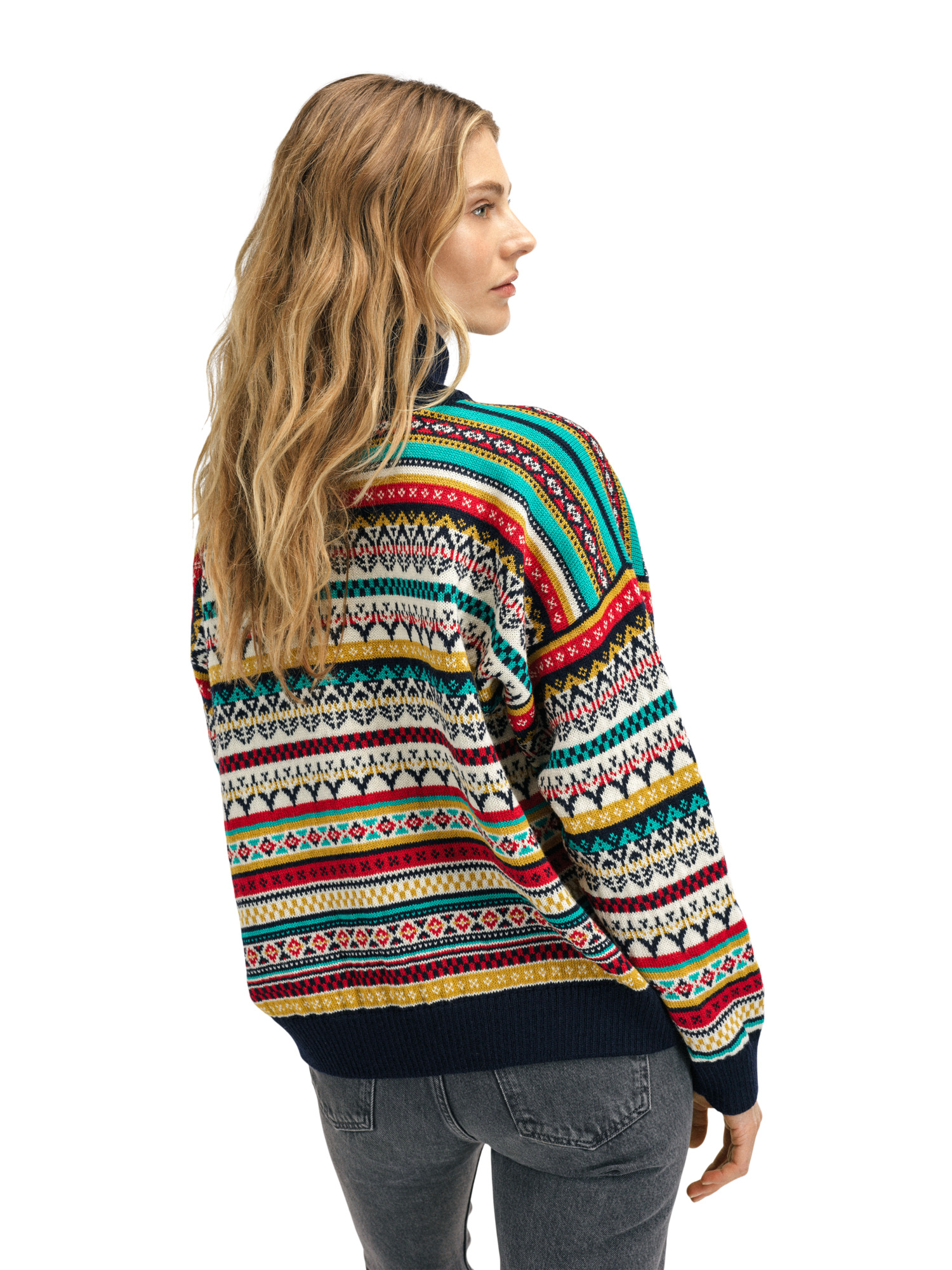 Utsira Women's Sweater Marine Offwhite Raspberry