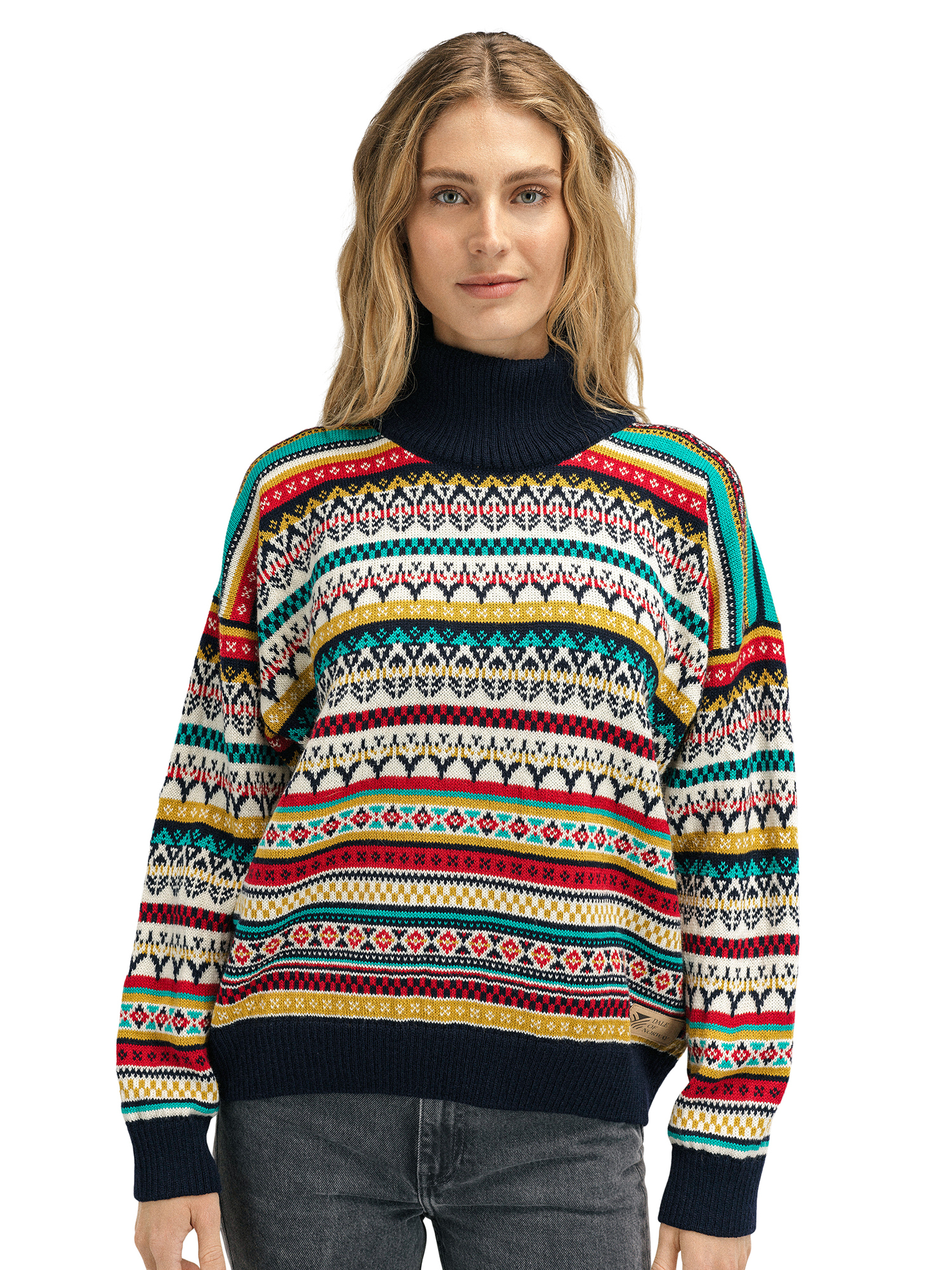 Utsira Women's Sweater Marine Offwhite Raspberry