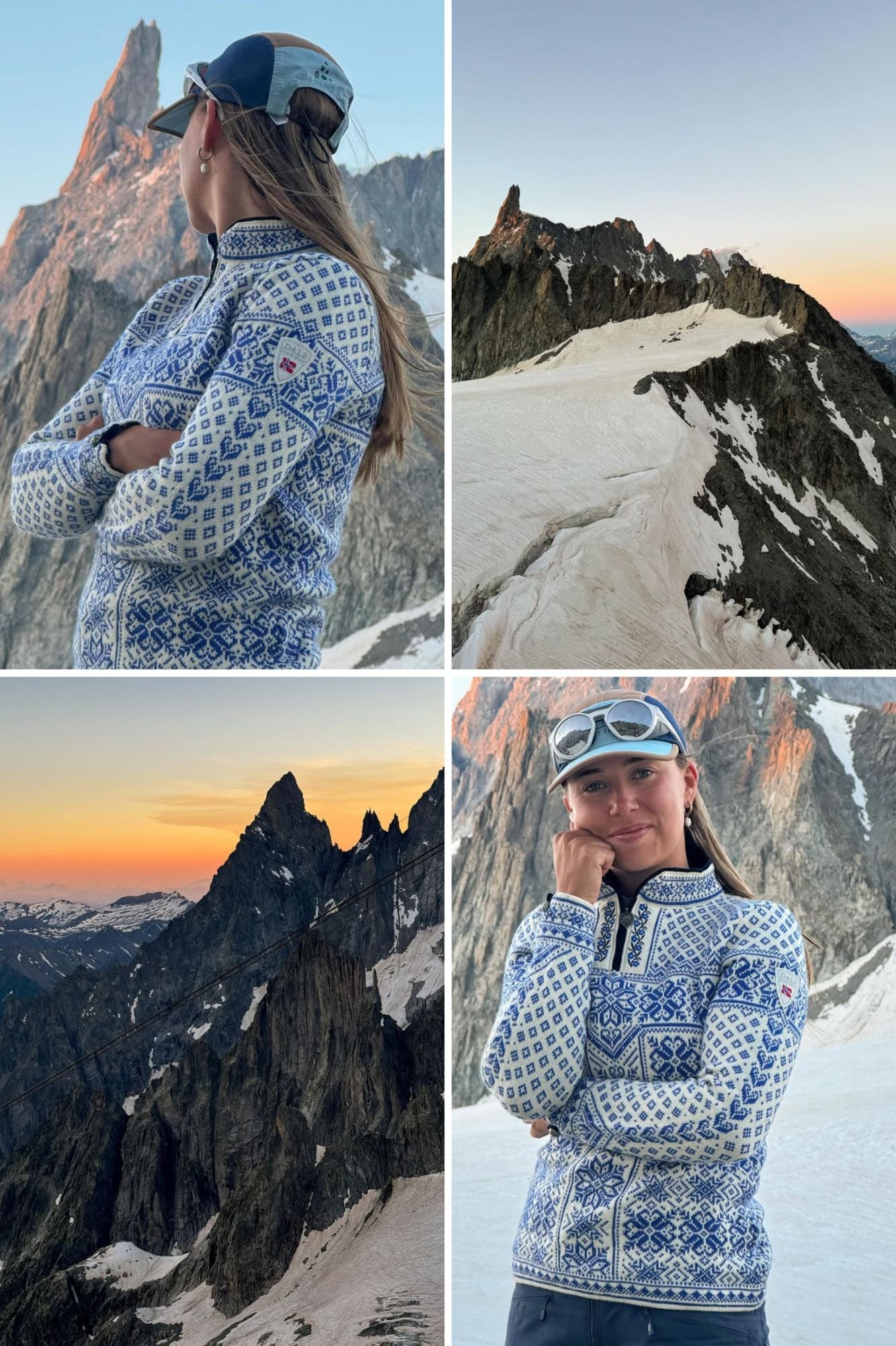Oda S&oslash;reb&oslash; wearing the blue and white Peace knitted sweater
