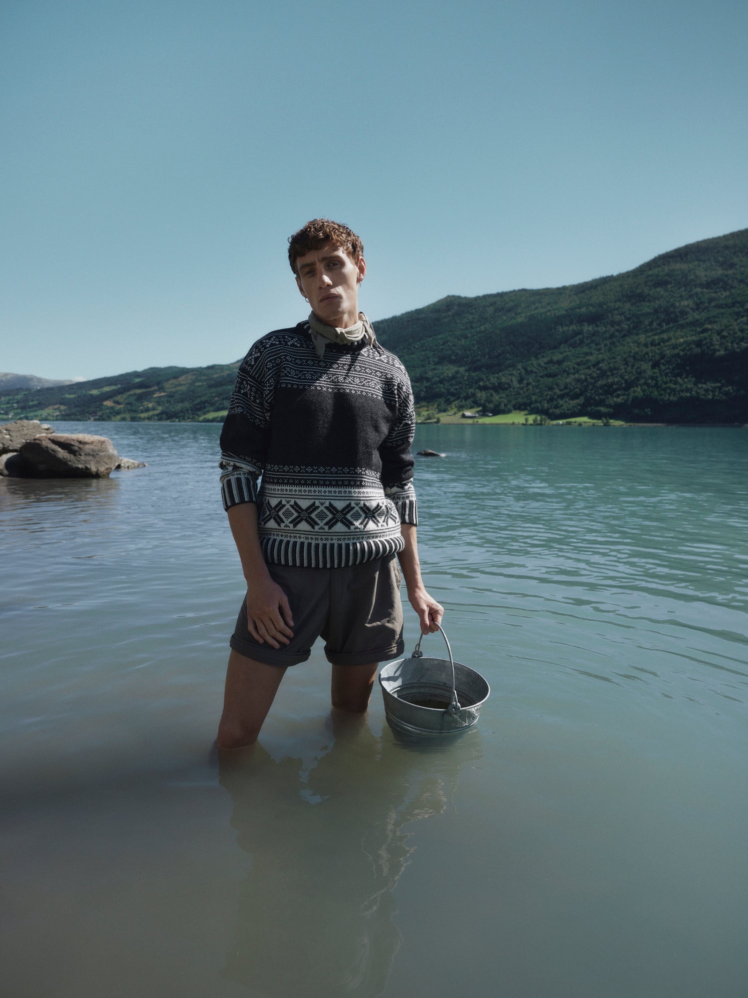 Male model wearing Torridal sweater from Dale of Norway